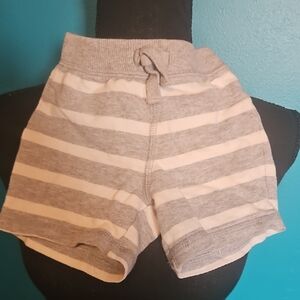Koala Kids Gray and White Striped Knit Shorts